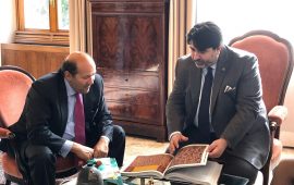 Christian Solinas incontra l'ambasciatore egiziano a Villa Devoto