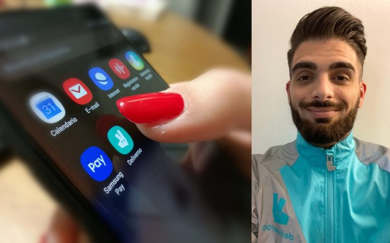 Angelo Masci giovane rider di Deliveroo