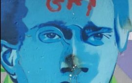 gramsci gay vandalizzato murale a Bari