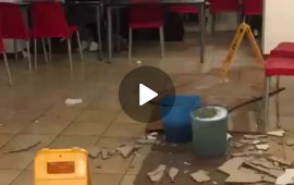 Crolla il tetto della mensa universitaria di via Trentino a Cagliari