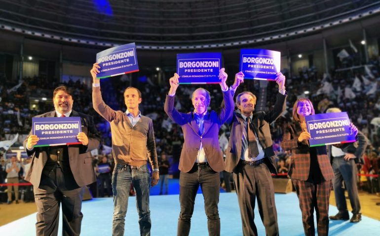 Christian Solinas a Bologna con Salvini per sostenere Lucia Borgonzoni