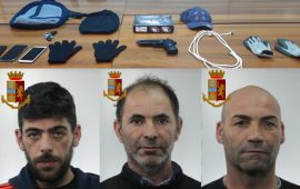 I tre rapinatori arrestati a Quartu dalla Squadra Mobile