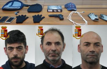 I tre rapinatori arrestati a Quartu dalla Squadra Mobile