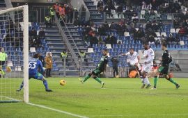 Ragatzu segna il gol del pareggio contro il Sassuolo