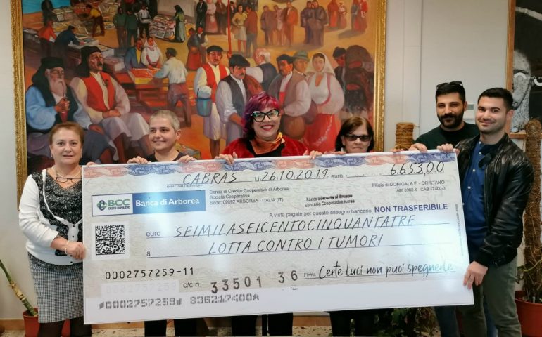 La generosità di Cabras nel ricordo di Giacomo: un super assegno per quattro associazioni e i loro importanti progetti