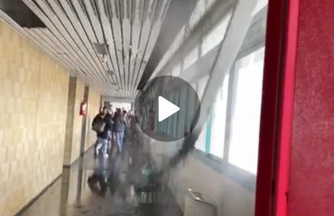 Crolla il tetto e cade acqua all'interno della Cittadella Universitaria di Monserrato