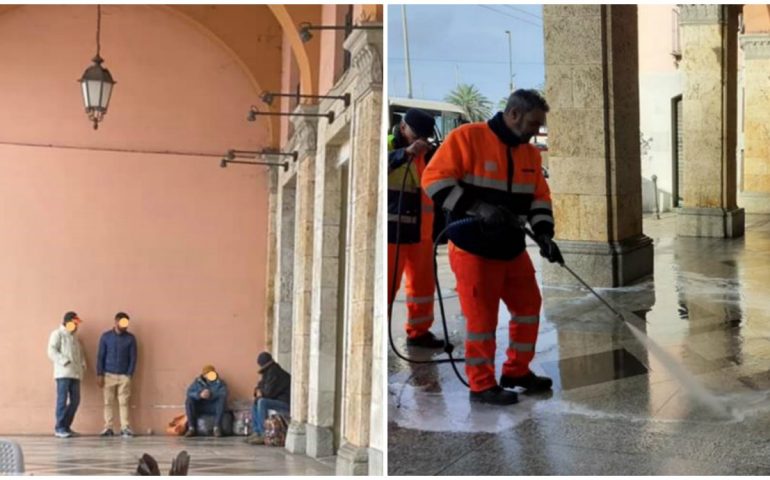 Degrado in Via Roma: la denuncia, la pulizia, la polemica, intanto i portici sono di nuovo occupati
