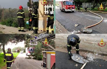 Forte vento a Cagliari e nel Sud Sardegna: decine di interventi dei Vigili del fuoco