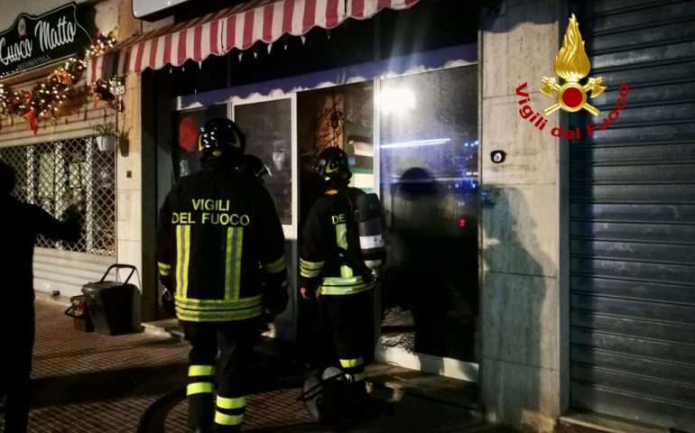 Incendio in via Palomba a Cagliari