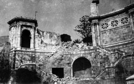 Il Bastione di Cagliari dopo i bombardamenti del 1943