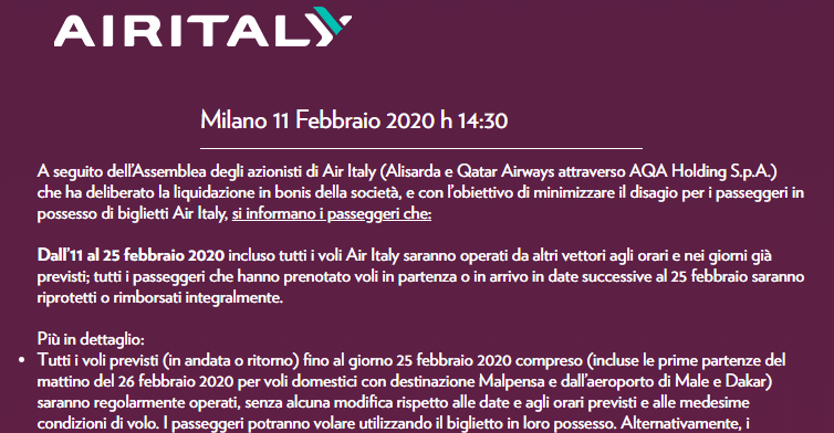 air italy biglietti