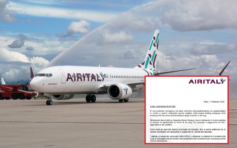 Air Italy in liquidazione: la lettera ai dipendenti
