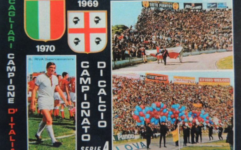 La Cagliari che non c’è più: cartoline e adesivi stampati per la vittoria dello Scudetto 1970