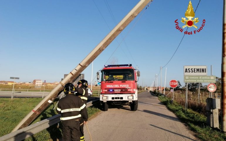 Vento fortissimo: numerosi interventi dei Vigili del Fuoco a Cagliari e nell’Hinterland