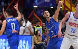 Marco Spissu con la maglia della Nazionale di basket