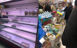 Milano scaffali vuoti nei supermercati
