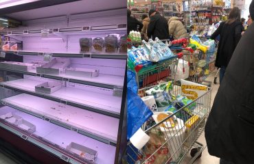 Milano scaffali vuoti nei supermercati