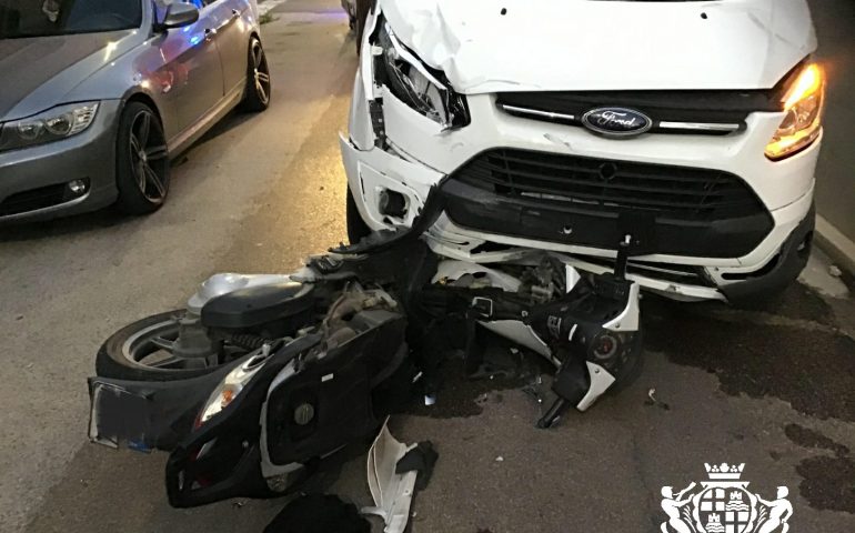 Pirri: brutto incidente tra una moto e un autocarro, grave un centauro