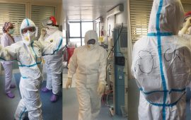 Gli infermieri del Santissima Trinità di Cagliari al lavoro contro il Coronavirus