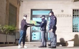 Pizze donate alla polizia da una pizzeria di Cagliari