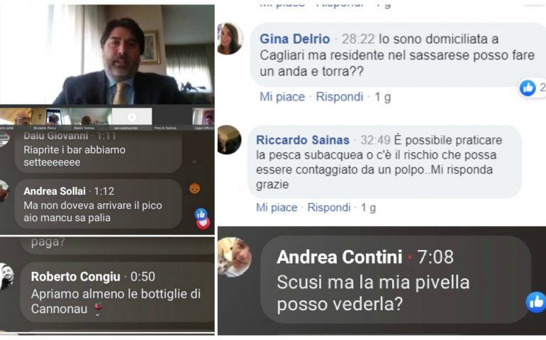 Quando la diretta di Solinas fa sorridere: i commenti e le domande dei sardi al loro Governatore