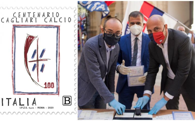 Cagliari calcio, un francobollo per le 100 candeline rossoblù