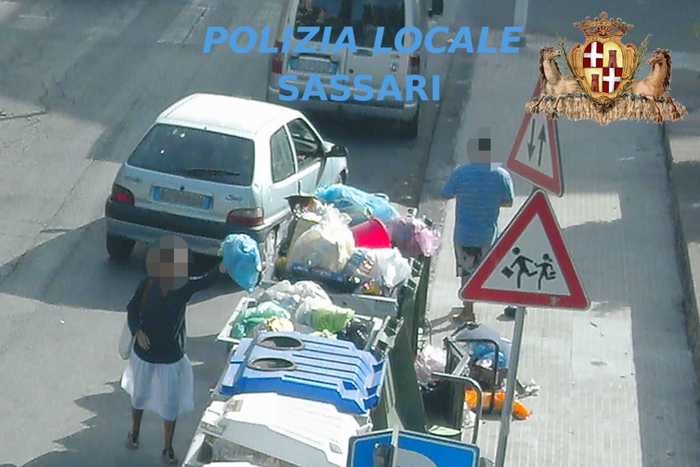 Sassari, fioccano le multe per i “furbetti della spazzatura”