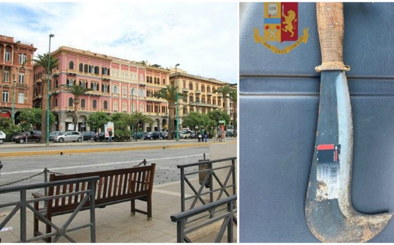 Cagliari: siede su una panchina e mangia frutta ma accanto a sé ha una roncola di 40 centimetri
