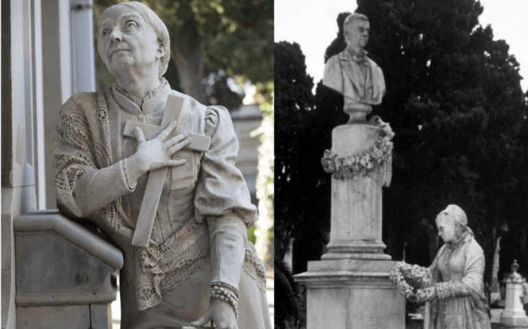 Cimitero di Bonaria, la singolare storia delle statue di due vedove scolpite mentre erano in vita