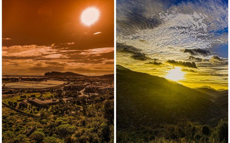 La foto: le prime ore del giorno sulla Valle del Pardu e sulla Sella, l’ultimo sole del 2020 nell’Isola