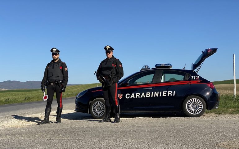 Un posto di blocco dei carabinieri