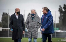 Tomaso Giulini, Stefano Capoucca e Leonardo Semplici - foto Cagliari Calcio