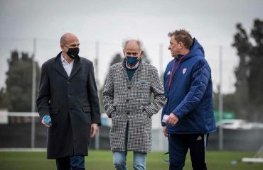 Tomaso Giulini, Stefano Capoucca e Leonardo Semplici - foto Cagliari Calcio