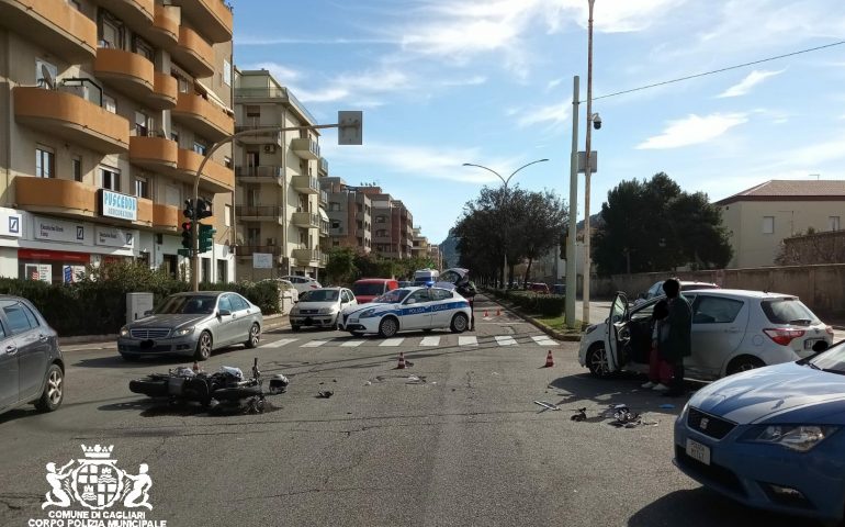 Altro incidente grave a Cagliari: centauro all’ospedale