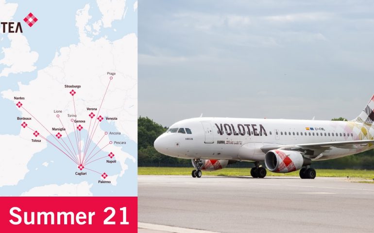 Volotea mappa Cagliari Summer 2021