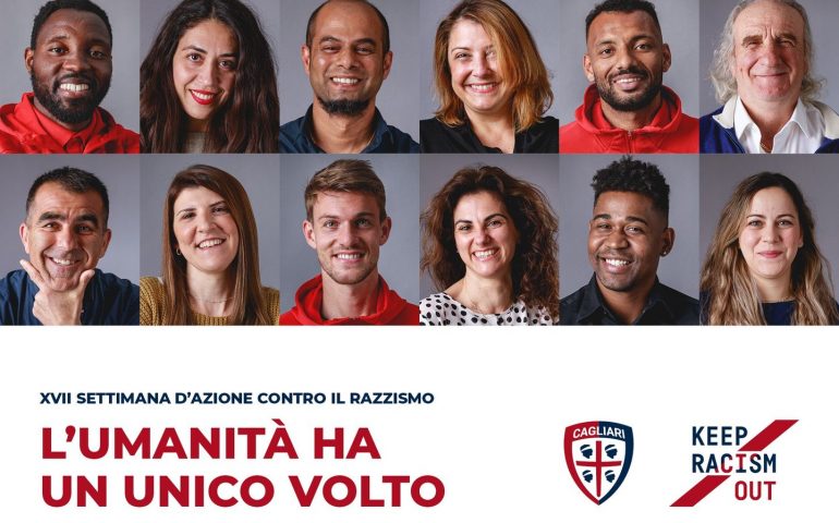 Cagliari Calcio, giocatori e staff insieme contro il razzismo: “L’umanità ha un unico volto”