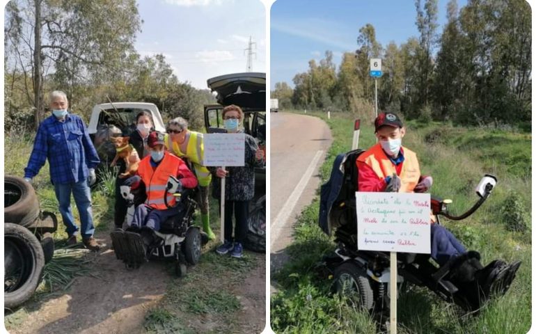 Al posto dei rifiuti raccolti, i cartelli che insegnano il rispetto: nasce “San Sperate pulito insieme”