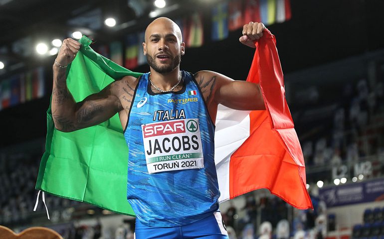 Nuovo record italiano dei 100 metri: Jacobs fa 9″95′ e sfila il primato al sardo Tortu