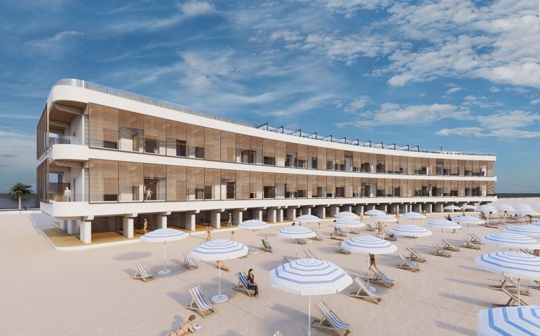 (FOTO) Ospedale Marino, il progetto di uno studio cagliaritano per l’hotel extra lusso sul mare