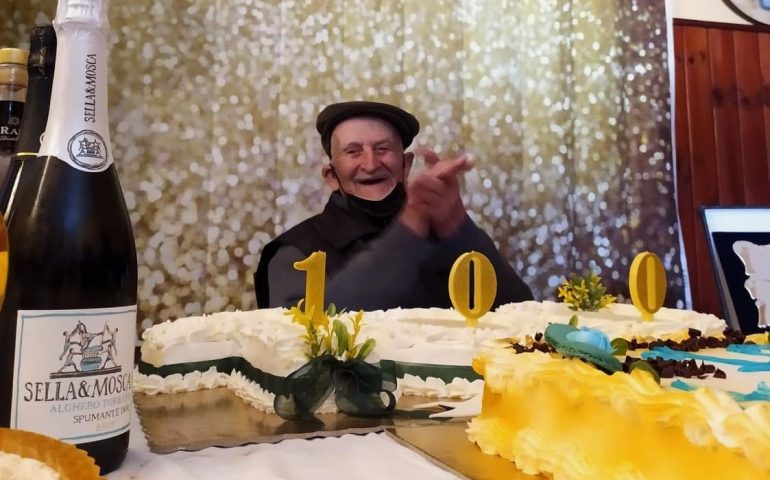 Sardegna terra di centenari. Santadi in festa per Tzio Raffaele e le sue 100 candeline