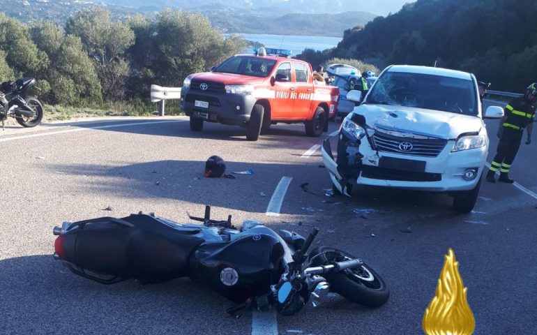 Sardegna, scontro tra un suv e una moto: centauro in gravi condizioni trasportato in elisoccorso