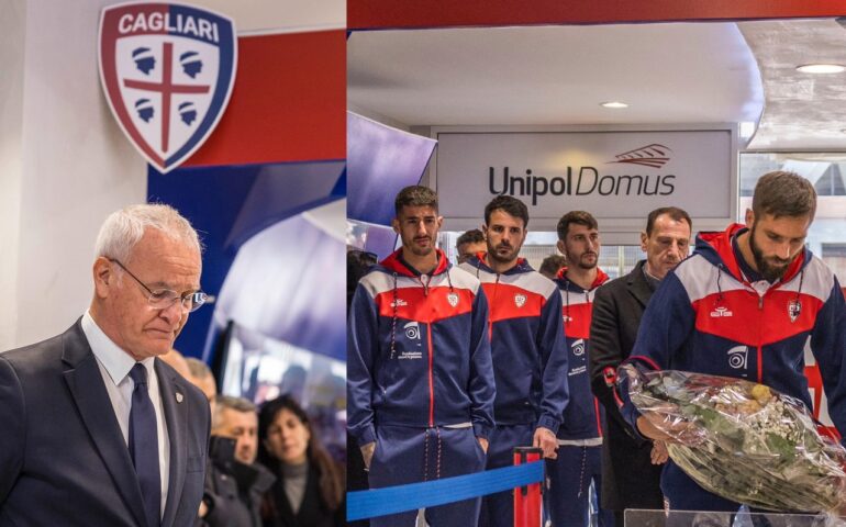 (FOTO) Le immagini di Ranieri, Giulini e dei calciatori del Cagliari nella camera ardente di Gigi Riva