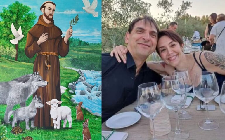 Sanluri, un murale per ricordare gli “angeli degli animali”, i veterinari Maristella e Marcello