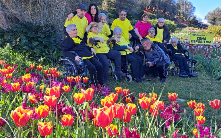 Tzia Letizia Pistis di Morgongiori,103 anni il 9 aprile. Ora si gode l’appuntamento con i tulipani più atteso nell’Isola