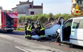 Decimomannu, drammatico incidente: tre auto coinvolte, tre feriti gravi tra cui una ragazzina di 12 anni