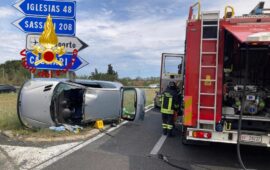 Elmas, spaventoso scontro fra due auto lungo la 130: grave una donna di 53 anni