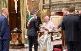 Il Sindaco Massimo Zedda in udienza da Papa Francesco