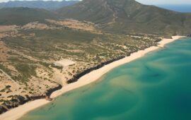 La spiaggia di Scivu vista dall'alto