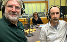 Antioco Floris, Marcello Atzeni e sullo sfondo la regista Donatella Meazza