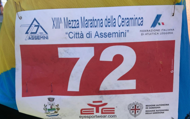 pettorale della maratona di assemini con errore